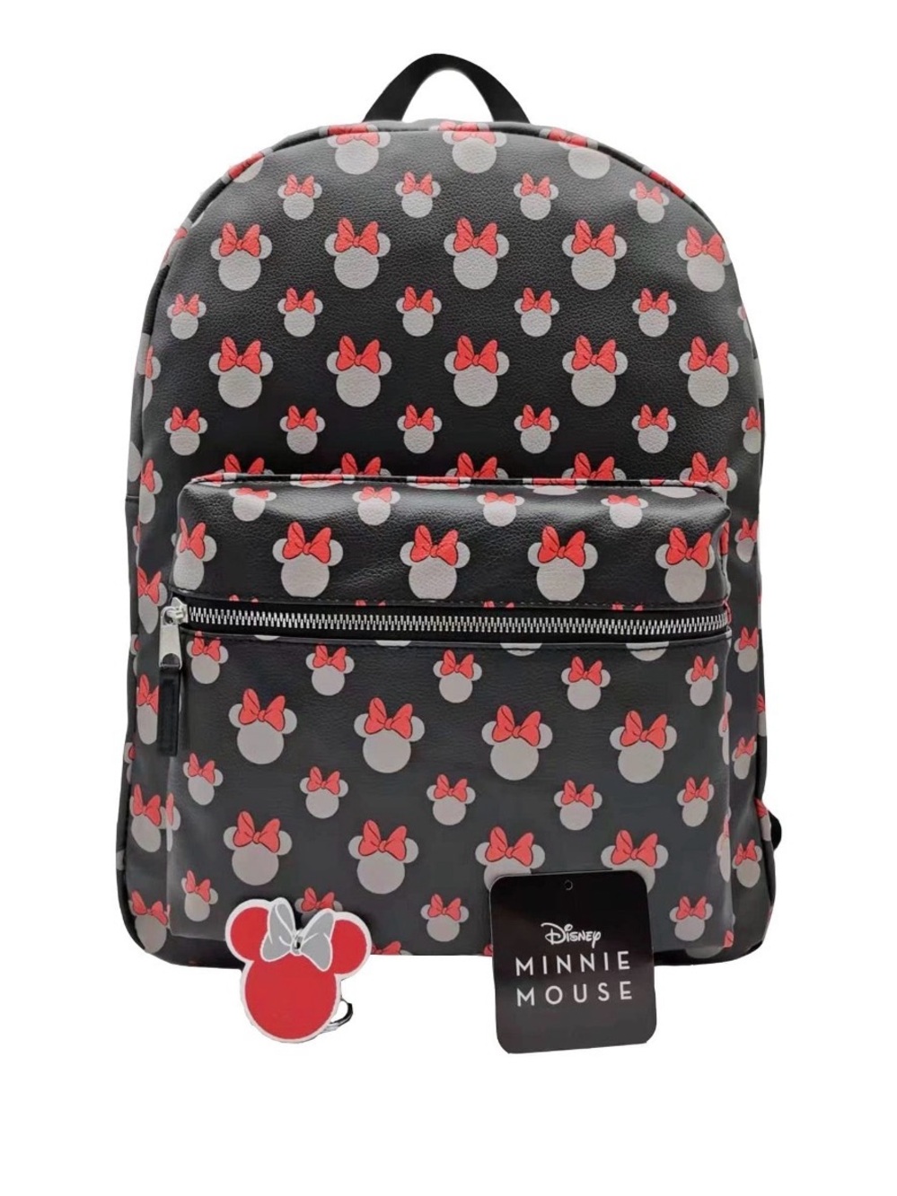 Disney Minnie Mouse Black & Red Kids Backpack with Keychain